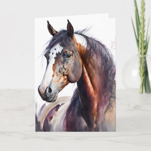 Personalized Watercolor Horse Greeting Card