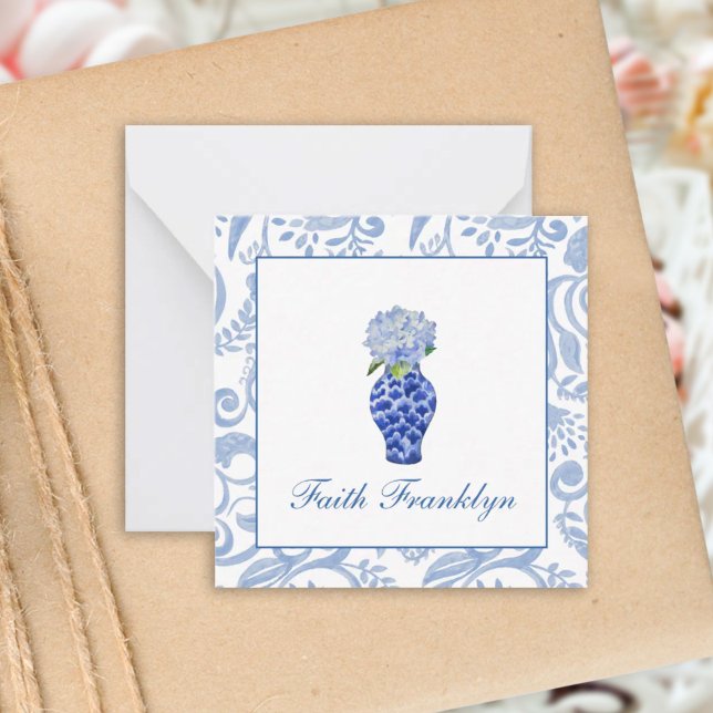 Personalized Watercolor Hydrangea calling Card (Creator Uploaded)
