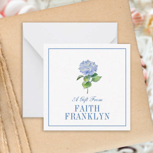 Personalized Watercolor Hydrangea Gift Enclosure Card