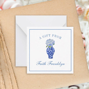Personalized Watercolor Hydrangea Gift Enclosure Card