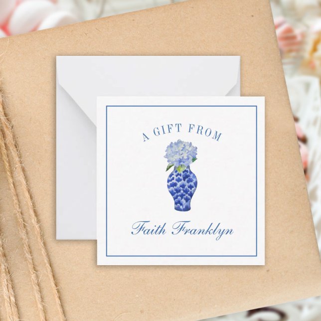 Personalized Watercolor Hydrangea Gift Enclosure Card (Creator Uploaded)