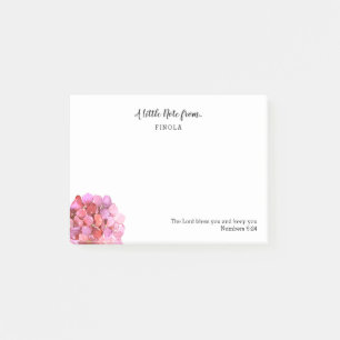 Personalized Watercolor Hydrangea Scripture Post-it Notes