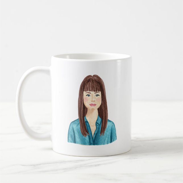 Personalized Watercolor Image Mug (Left)