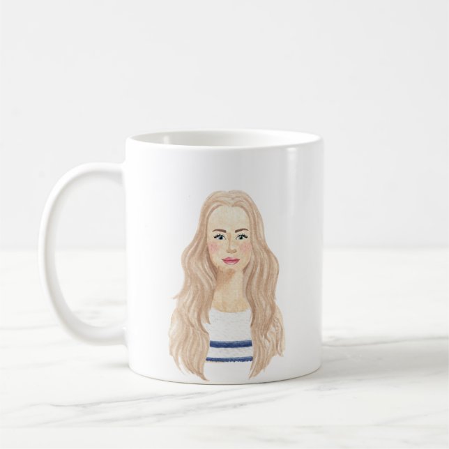 Personalized Watercolor Image Mug (Left)