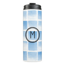 Personalized Watercolor Initial Travel Mug