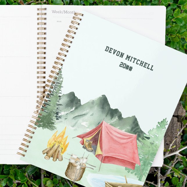 Personalized Watercolor Lakeside Camping Planner (Camping Planner)