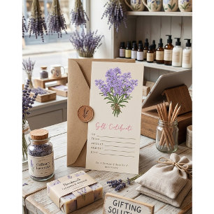 Personalized Watercolor Lavender Gift Certificate