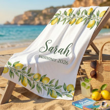Personalized Watercolor Lemon Citrus Custom Name 