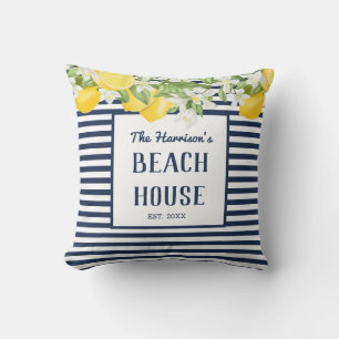 Personalized Watercolor Lemons  Lumbar Pillow