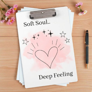 Personalized Watercolor Line Art Clipboard