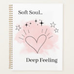 Personalized Watercolor Line Art Planner Notebook<br><div class="desc">Organize your weeks with this Soft Soul personalized weekly planner, featuring minimalist line art and soft peach watercolor accents. Each page provides space for weekly planning, notes, and reflections, combining functionality with an aesthetic, heartfelt design. The text is fully customizable, allowing you to add your name, favorite quote, or personal...</div>