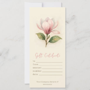 Personalized Watercolor Magnolia Gift Certificate