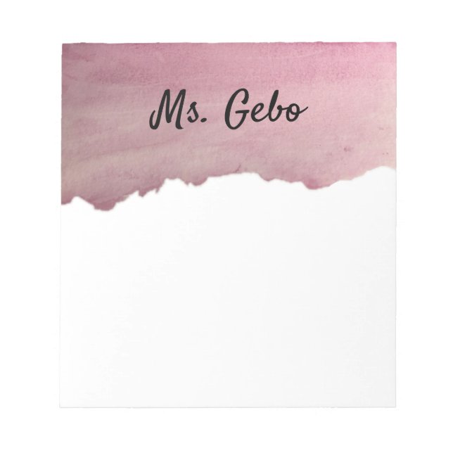 PERSONALIZED WATERCOLOR NOTEPAD (Front)
