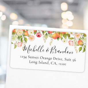 Personalized Watercolor Orange Return Address Label