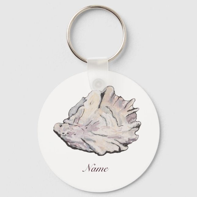Personalized Watercolor Oyster Keychain (Front)
