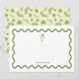 Personalized Watercolor Palm Tree Notecard