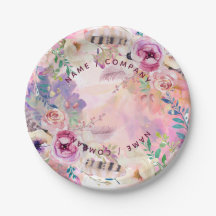 Personalized Watercolor Paper Plates