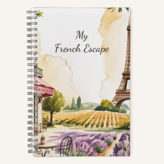 Personalized Watercolor Paris Eiffel Tower Notebook