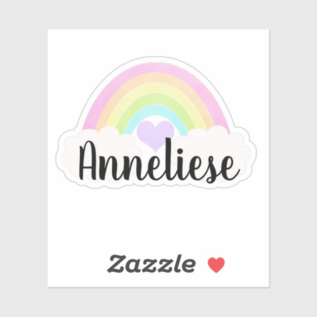 Personalized Watercolor Pastel Colourful Rainbow (Sheet)