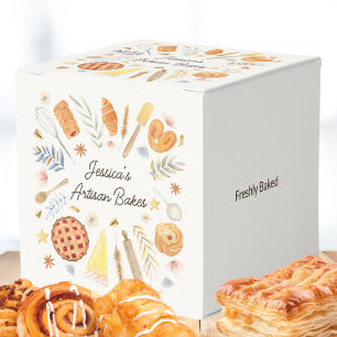 Personalized Watercolor Pastry Baking Bakery Favor Box