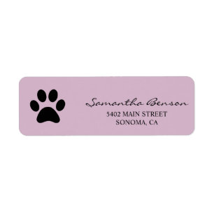 Personalized Watercolor Paw Print Return Address