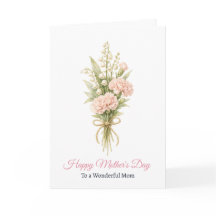 Personalized Watercolor Pink Peony Lily Mothers 