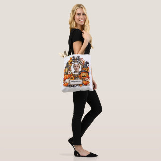 Personalized Watercolor Pumpkin Halloween Tote Bag