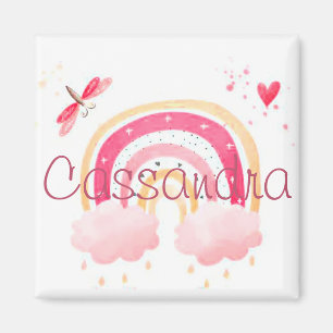 Personalized watercolor rainbow   magnet