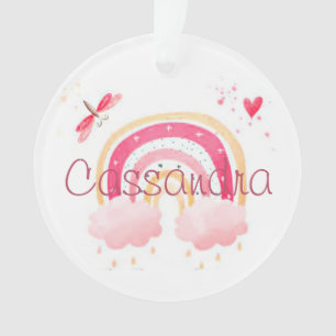 Personalized watercolor rainbow ornament