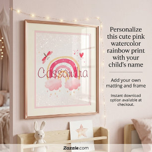 Personalized watercolor rainbow poster