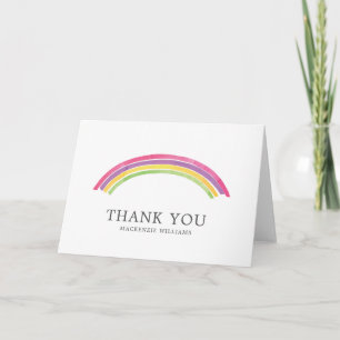 Personalized Watercolor Rainbow Thank You Card