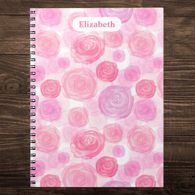 Personalized Watercolor Roses Notebook (Creator Uploaded)