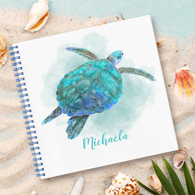 Personalized Watercolor Sea Turtle Journal (Creator Uploaded)