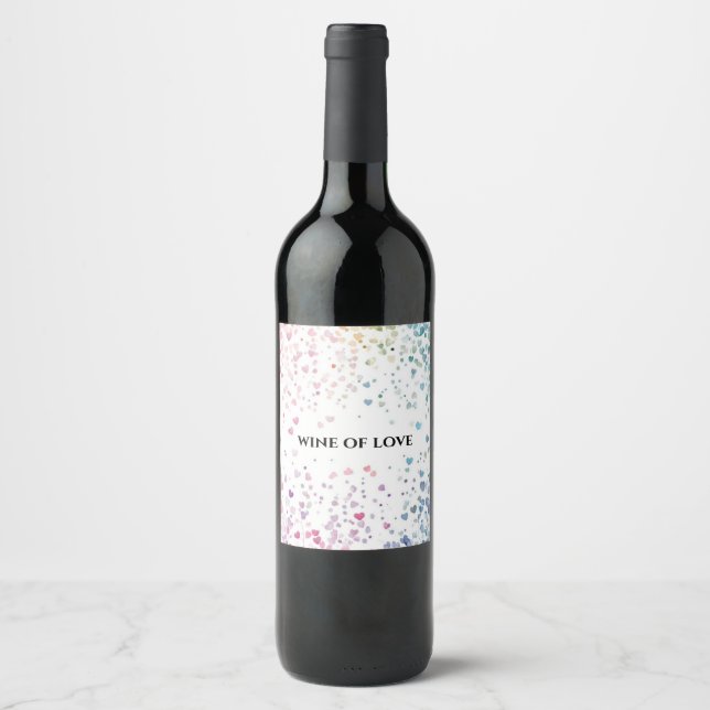 personalized watercolor sprinkles wine labels (Front)