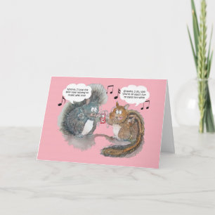 Personalized Watercolor Squirrel and Chipmunk Card