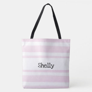 PERSONALIZED WATERCOLOR STRIPES TOTE