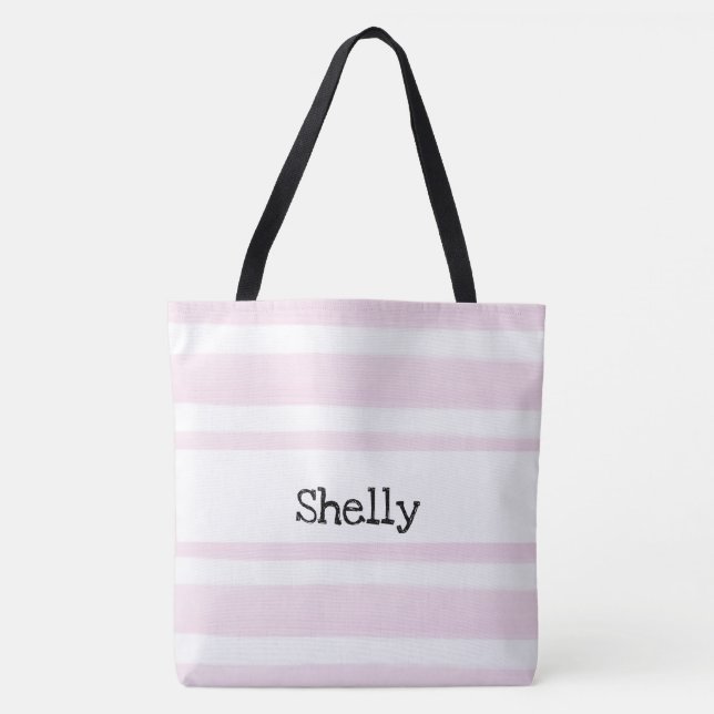 PERSONALIZED WATERCOLOR STRIPES TOTE (Front)