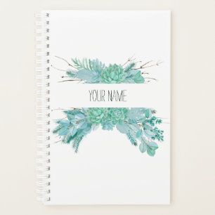 Personalized Watercolor Succulents Planner