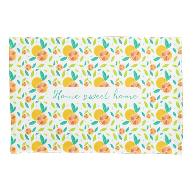 Personalized Watercolor Sweet Oranges Pattern Pillowcase (Front)
