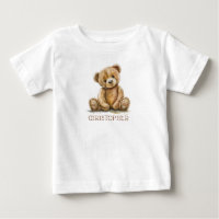 Personalized Watercolor Teddy Bear Baby