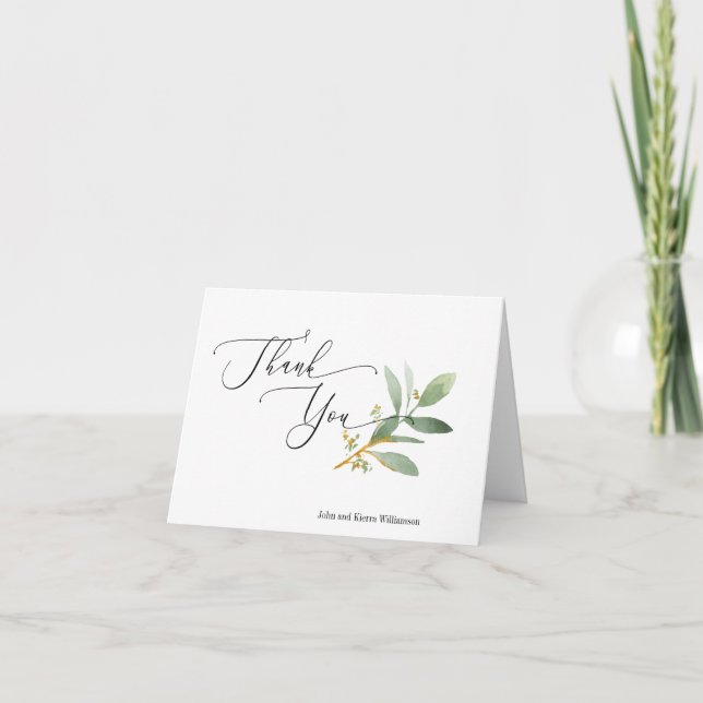 Personalized Watercolor Thank you Card (Front)