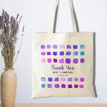 Personalized Watercolor Thank You Teacher Tote Bag<br><div class="desc">Say Thank You to your teacher with this tote bag which is decorated with a watercolor pattern in shades of purple. Easily customizable. To edit further use the Design Tool to change the font, font size, or colour. Because we create our artwork you won't find this exact image from other...</div>
