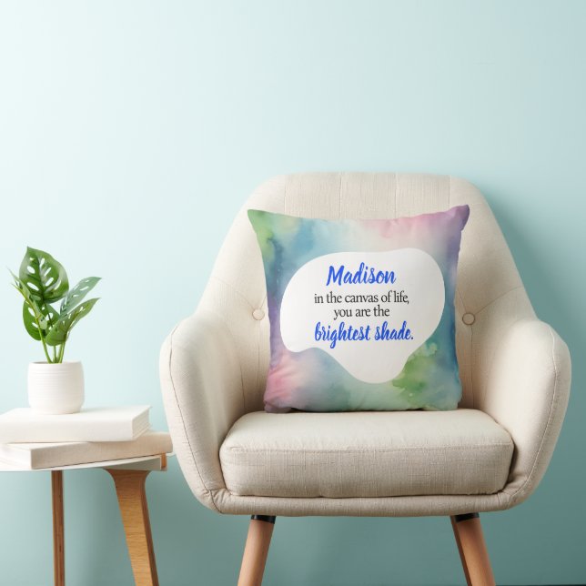 Personalized watercolor throw pillow, special gift throw pillow (Chair)