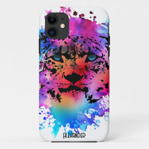 Personalized Watercolor Tiger Head iPhone 11 Case