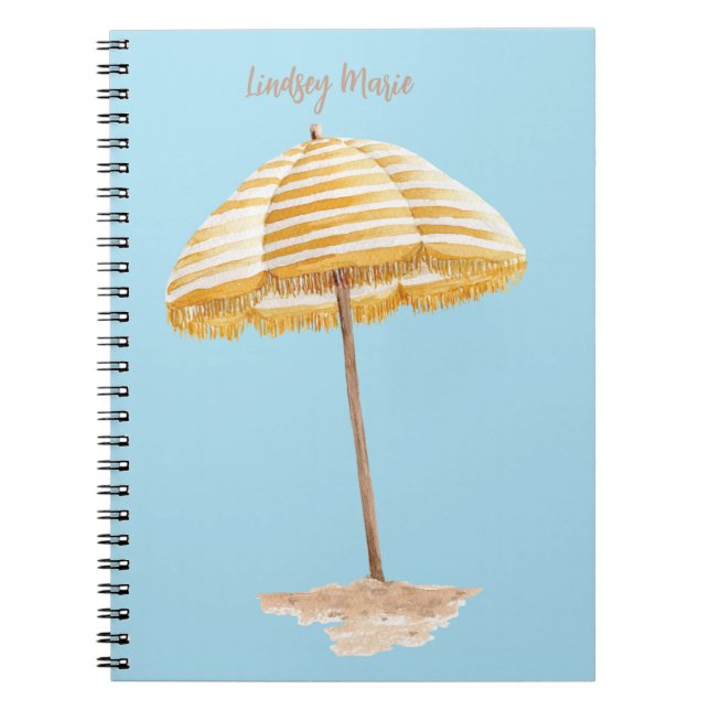 Personalized Watercolor Umbrella Notebook (Front)