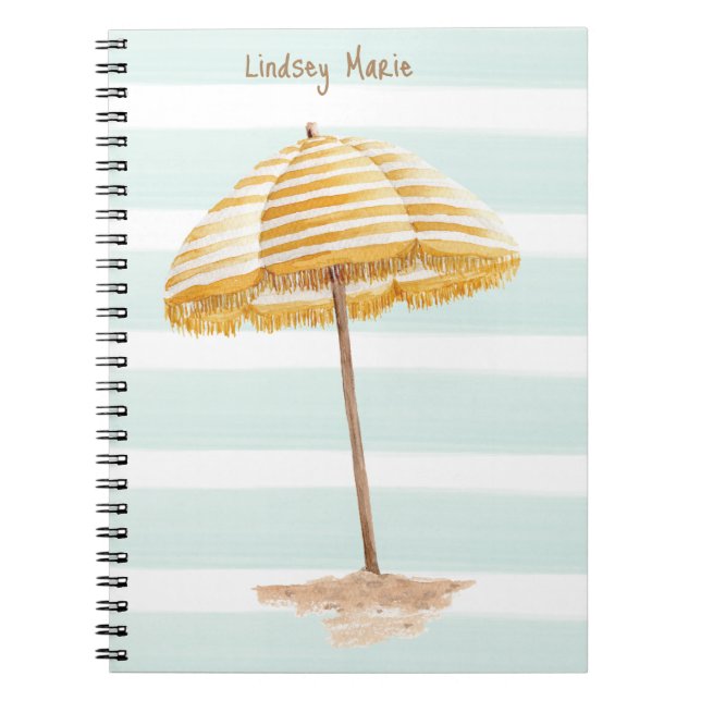Personalized Watercolor Umbrella Notebook (Front)