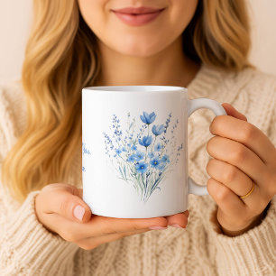 Personalized Watercolor Wildflower Bouquet Mug
