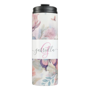 Personalized Watercolor with Name & Monogram Thermal Tumbler