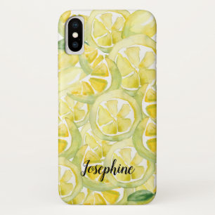 Personalized watercolor yellow lemon Case-Mate iPhone case
