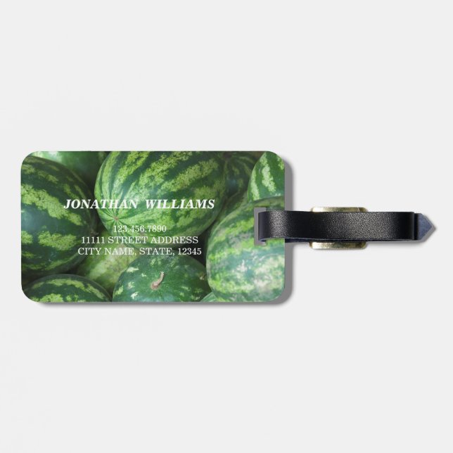 Personalized Watermelon background Luggage Tag (Back Horizontal)